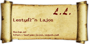 Lestyán Lajos névjegykártya