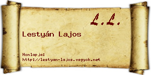 Lestyán Lajos névjegykártya